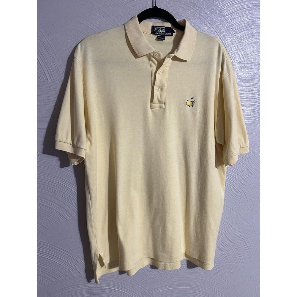 Polo Ralph Lauren Men's sz Large Masters Tournament Logo Short Sleeve Polo